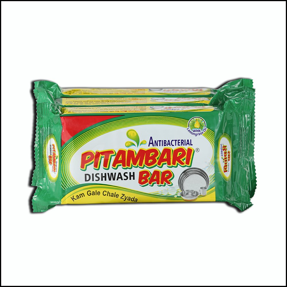 Pitambari Dishwash Bar with Activated Ash- 400Gms (100gm x 4)